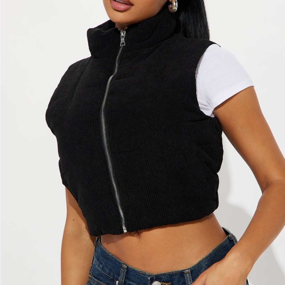 Fashion Nova Black Corduroy Vest